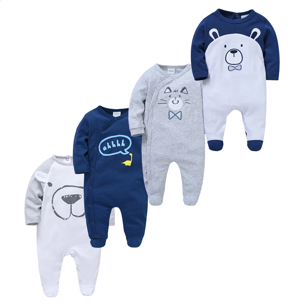 3/4 Pcs Kavkas Boy Romper 100% Cotton Polka Dot O-neck born Baby Girls Clothes Full Sleeve Summer Jumpsuit 0-12 months260916
