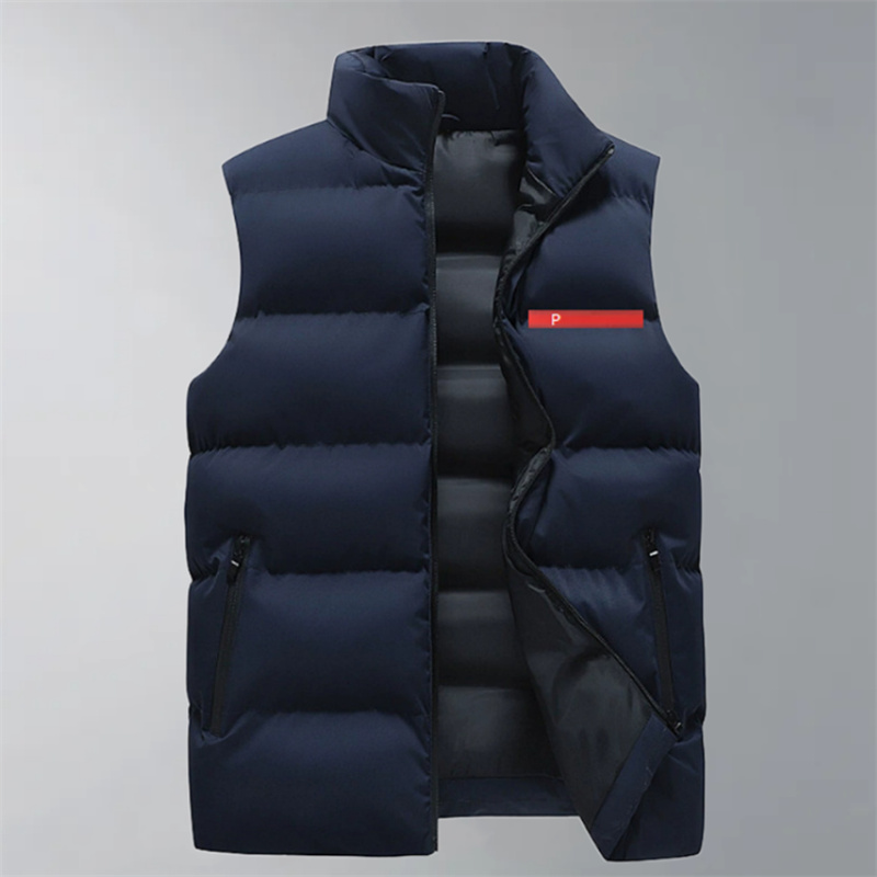 Autumn Winter 2025 Luxury Vest Men Casual Waistcoat Sveless Jackets Embroidery Brand Red Stripe Mens Vests Bodywarmer Down Vest for Men Coats Asian