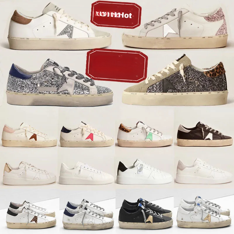 Designer Chaussures Femme Hi Star Sneakers Luxe à Paillettes Classique Blanc à Lacets Super Star Unisexe