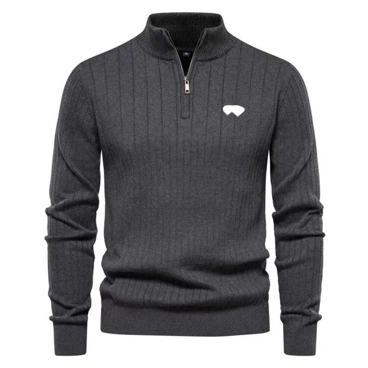 men's Designer Sweater Autumn/Winter Half zipper Stand collar jacket Versatile High Neck Knitted Shirt Luxury Men's thick sweater High