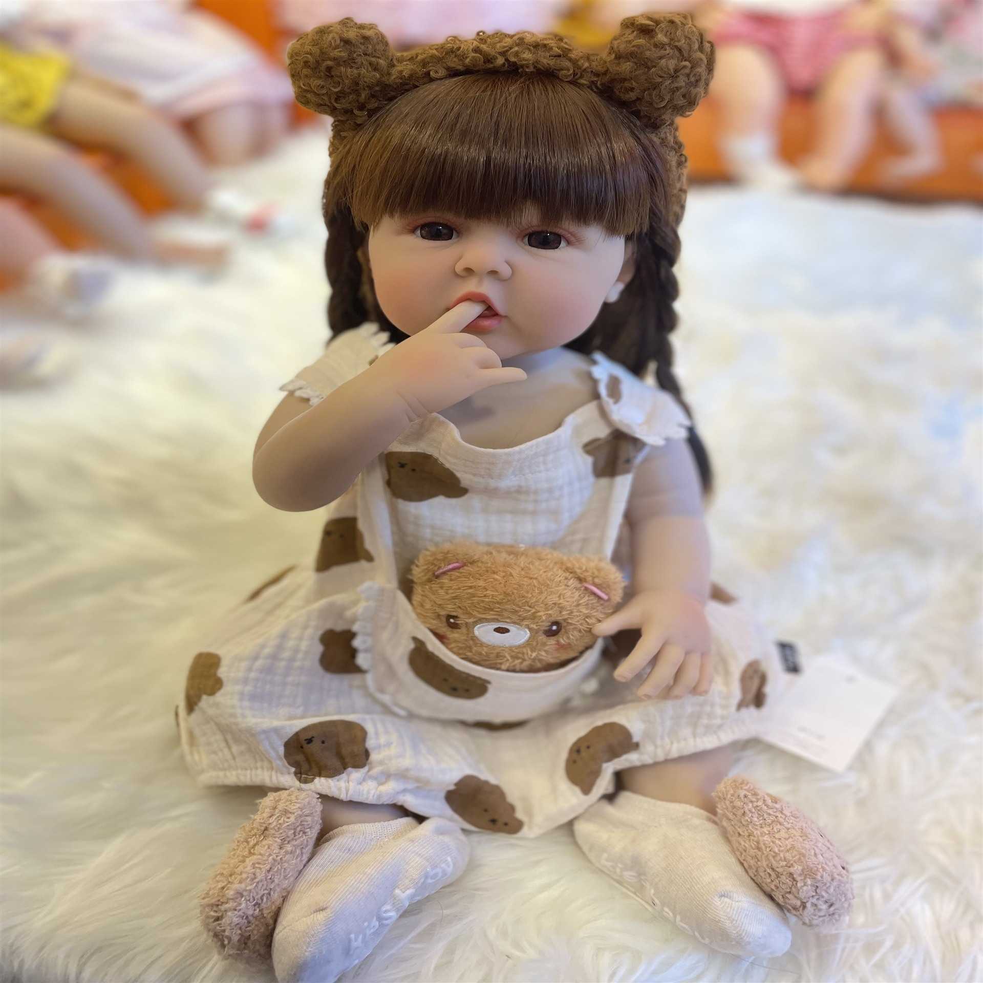 BZDOLL Small Milk Bean 55cm Reborn baby full glue doll girl S2533-image-1039406949