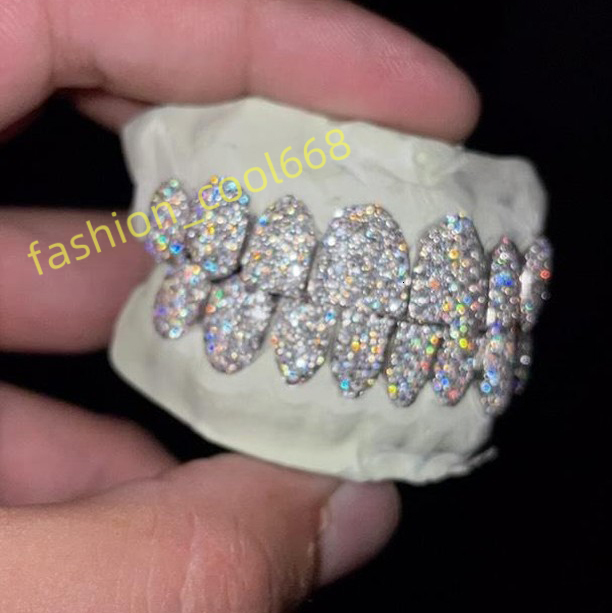 Custom Made Teeth Grillz Jewelry Vvs Moissanite Diamond Tooth Grillz 10k 14k 18k Gold Silver Iced Out Grillz for Teeth-image-1047250104