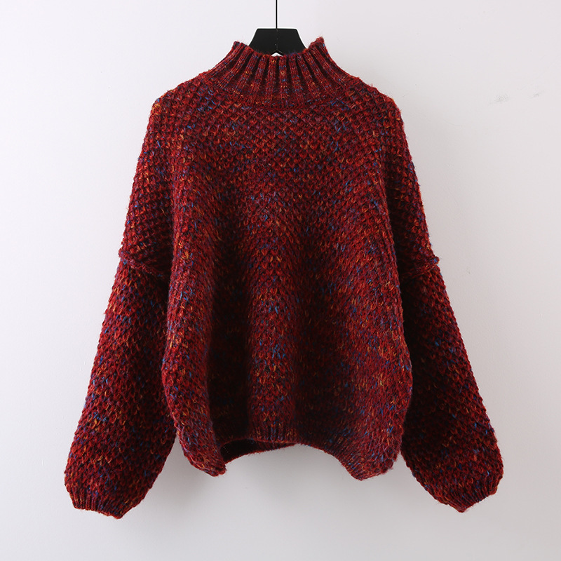 Fashionable interior versatile high neck sweater for women in autumn and winter 2023 new lazy style for wearing outside knitted base sweater jacket