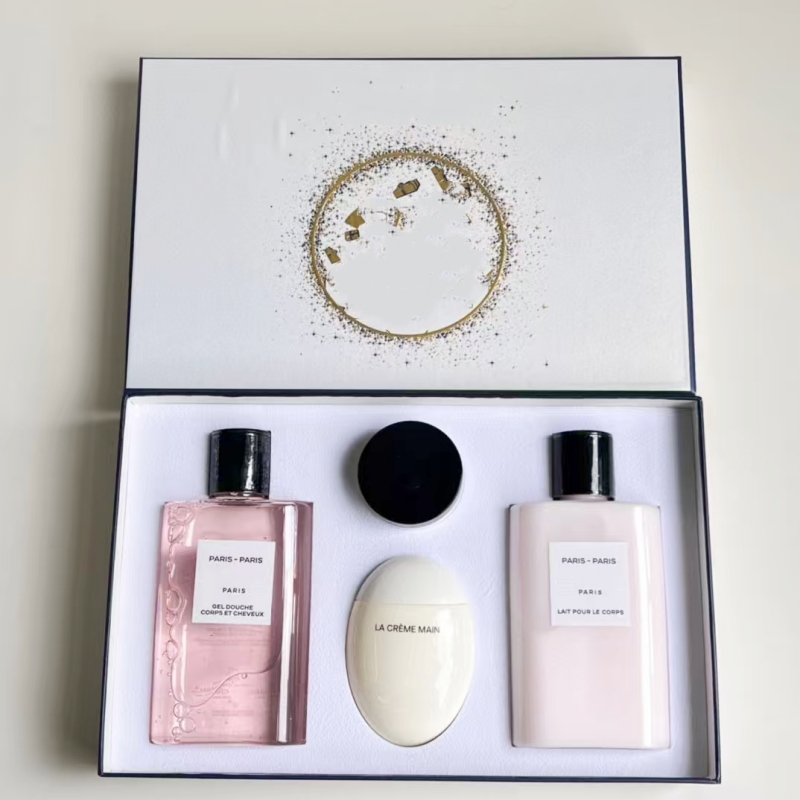 Incense Nouveauté Parfum Femme 4 pièces Coffret Soin Peau Lotion Flacon Crème Mains Gloss Lèvres Parfum d’Exception Style Classique Expédition Ra