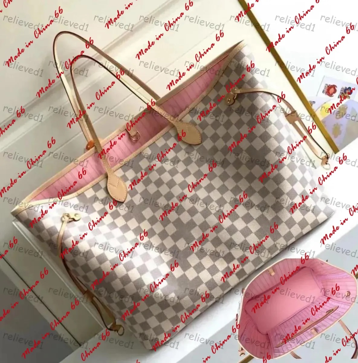 2025 Sac de créateur 2pcs Set Naverfull Flowed Flower Femmes sac à main Sacs à bandoulière Fashion Composite Sac Lady Clutch Tote Sac Shopping Fe