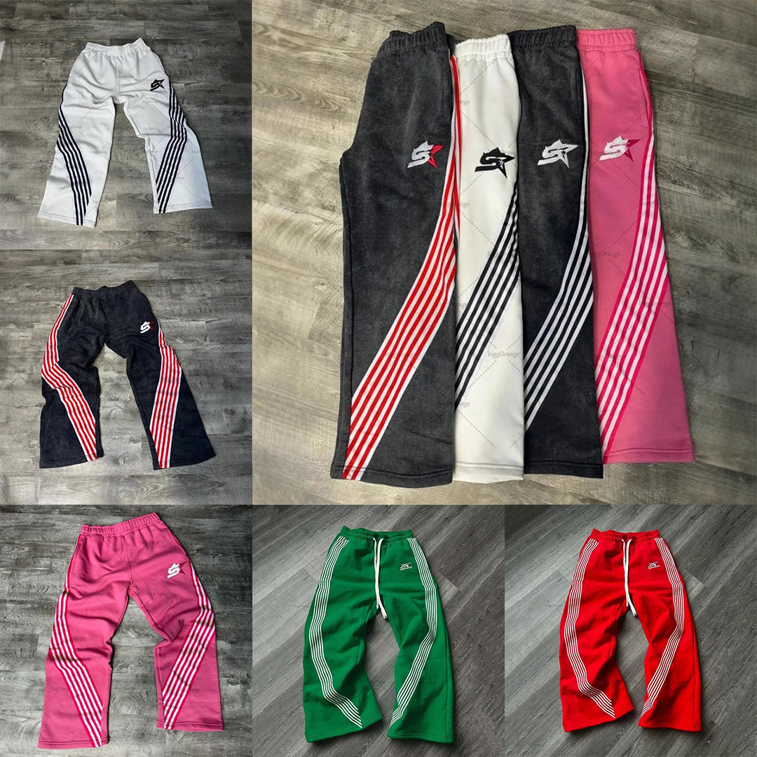 Pantalon masculin pantalon de survêtement à rayures classiques y2k harajuku coloré de rue décontractée pantalon large à jambes larges