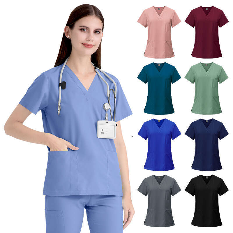 Nouvelle salle d'opération vêtements à manches courtes femmes haut infirmières vêtements médecins lavage des mains vêtements tempérament loisirs