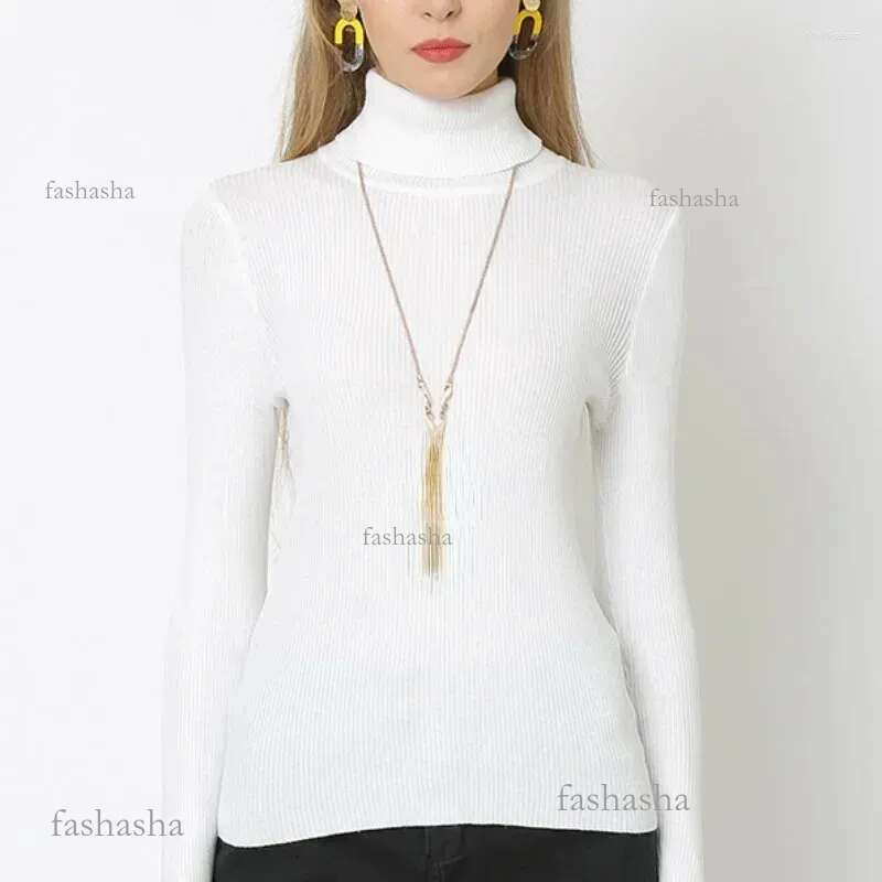 Turtleneck Womens Sweaters Casual Solid Color Simple Knit Tops Women Autumn Winter Fashion Pullover Slim Fit Long Sleeve Clothes