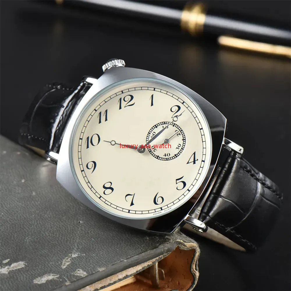High Quality Top Brand Mens Watch Luxury Quartz Wristwatch Automatic Date Daily Waterproof Designer Leather Strap Classic Square Dial Fashion AAA