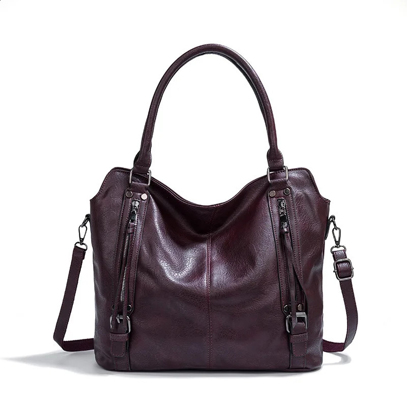 Trendy Soft Leather Tote Bags Solid Color Large Capacity Handheld Womens Handbags Casual Shoulder Crossbody Bags 250304