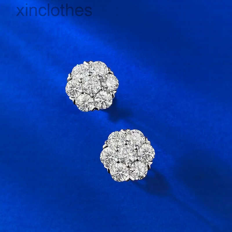 Boucles d'oreilles Moissanite Sil Bijoux de qualité Sterling Silver pour filles avec des cadeaux Boîtes d'oreilles créatrices pour femmes Boucles
