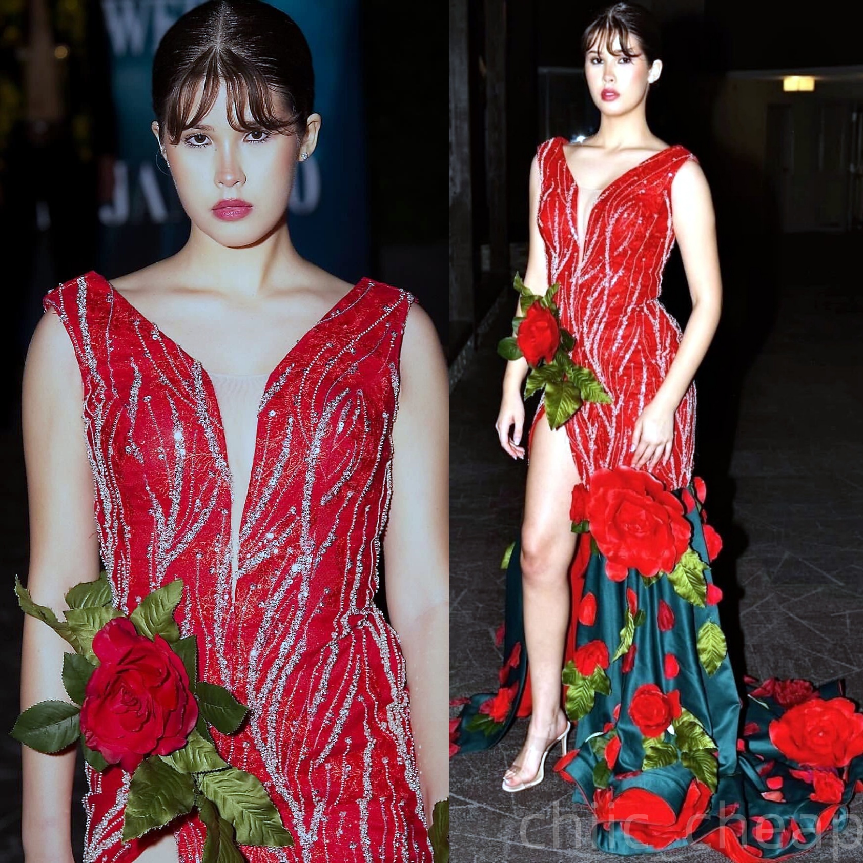 2025 Robes de bal sirène verte rouge fleurs à paillettes Satin Soirée formelle Fête Deuxième anniversaire Robes de fiançailles plus robes pour le