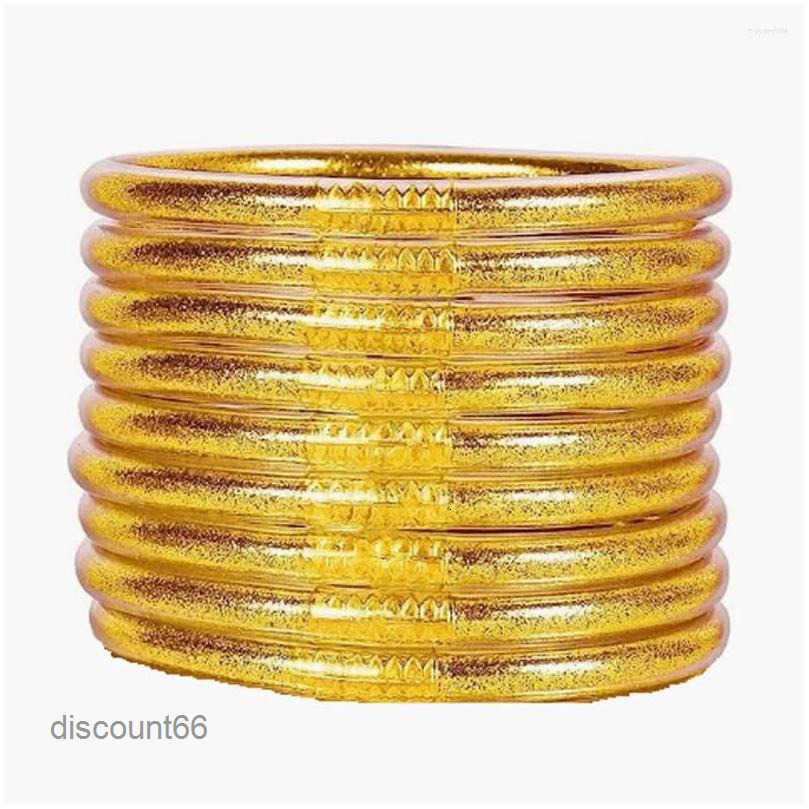 Bracelet bouddhiste Bangle 9pcs / Set Jonc Jonc Bouddhiste PSERAS PAN DE ORO BUDDHA Girls Bracelets Soft for Drop Livrot Dhu9d