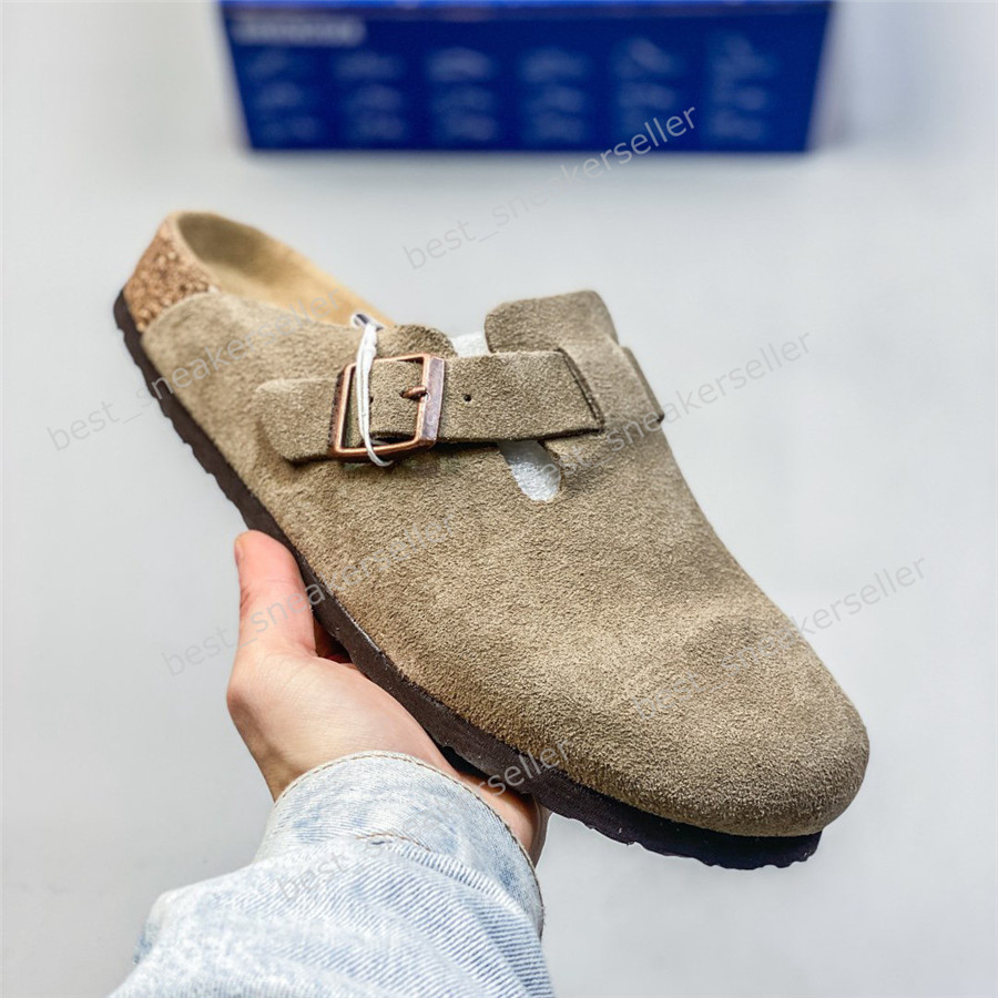 Designer Clogs Sandals Clog Slippers Cork Flat High Quality Fashion Summer Genuine Leather Slide Favourite Beach Casual Shoes Women Men Size 35-46