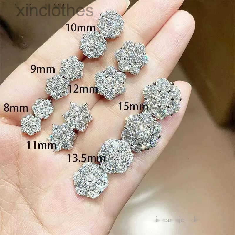 En gros de laboratoire dia vis à serg sier wer d vvs Moisanite glacés en cluster boucles d'oreilles pour femmes