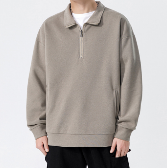 240 Turtleneck Sweatshirt for Men Autumn and Winter Thickened Loose Trendy Solid