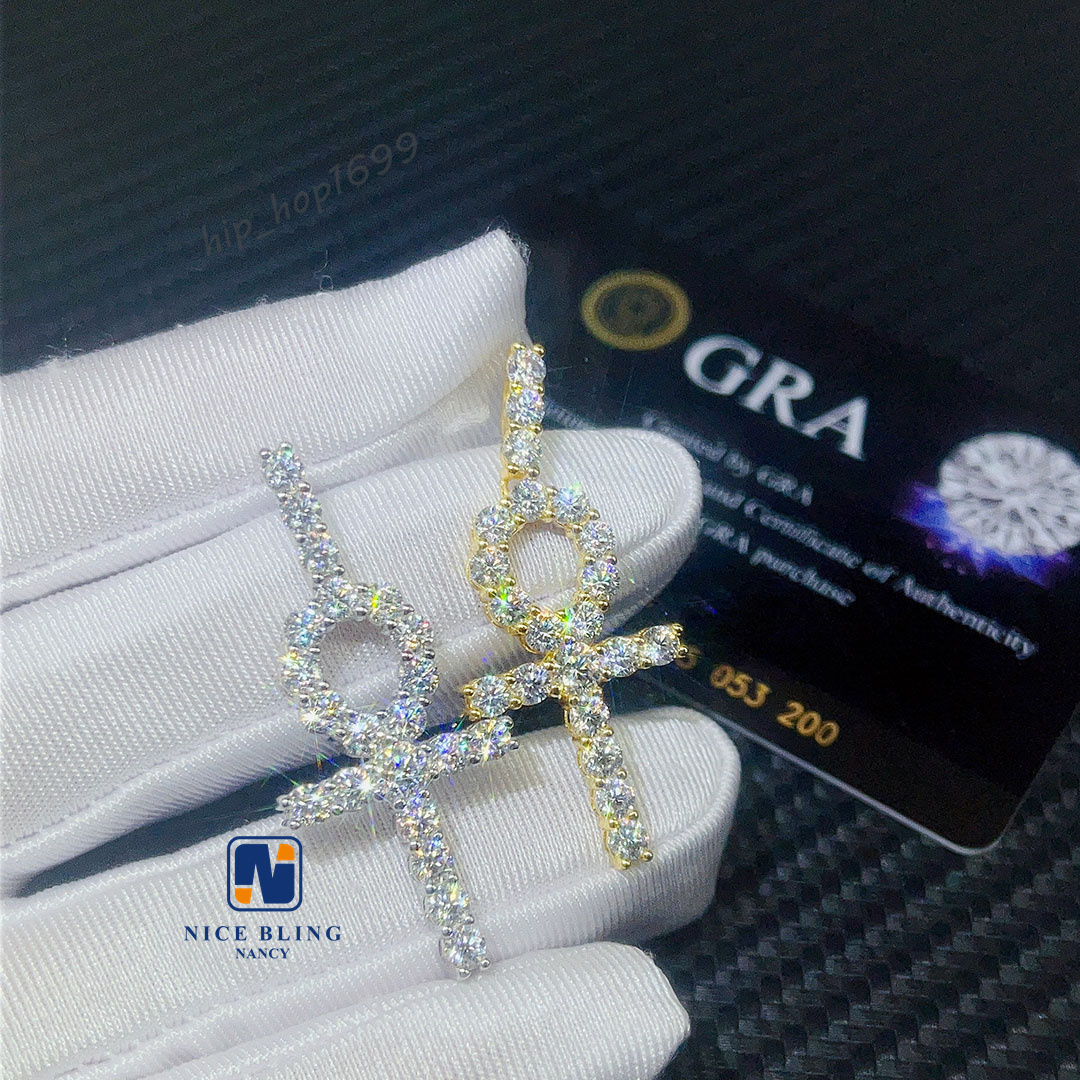 VVS Moissanite Diamond Pendant Best Price Iced Out Sterling Silver Jewelry Real S925 Moissanite Cross Pendant