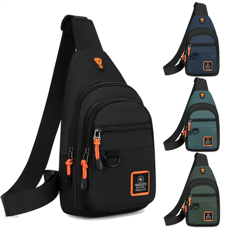 Mens leisure outdoor hiking bike shoulder bag waterproof sports crossbody travel backpack mens chest 250227Z