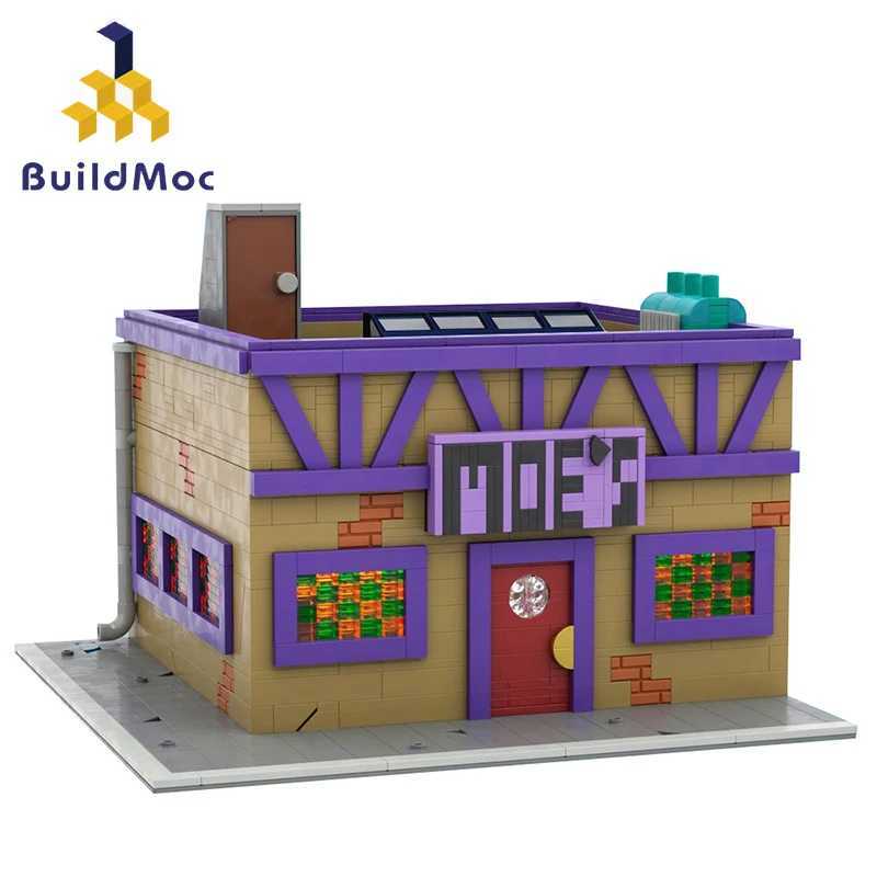 MOC Simpsons Bodar Building Blocks Sets Moes Tavern Brick Model Creative House Building Toy Children Toy Christmas Gifts C2510306-image-1047487746