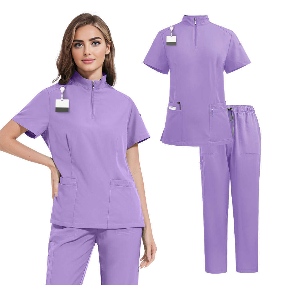 Solid Color Stand Up Collar Style ICU Nursing Staff Womens Hand Washing Clothes Straight Leg Pants Oral Cic Surgical Gowns Leisure Time New Pattern