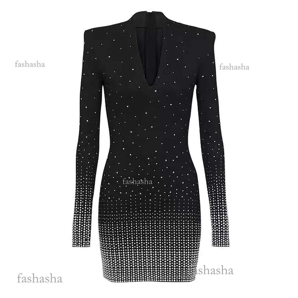 1226 XL 2024 Milan Runway Dress Spring V Neck Long Sleeve Above Knee Brand Same Style Womens Dress Fashion High Quality