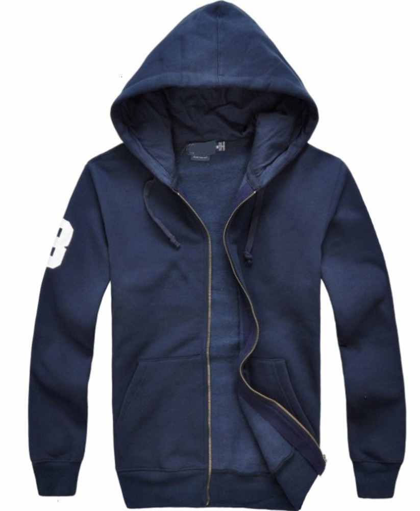wholesale Classic autumn and winter horse mens hooded cardigan plush sweater fashion embroidery loose large British youth polos coat warm fjhq