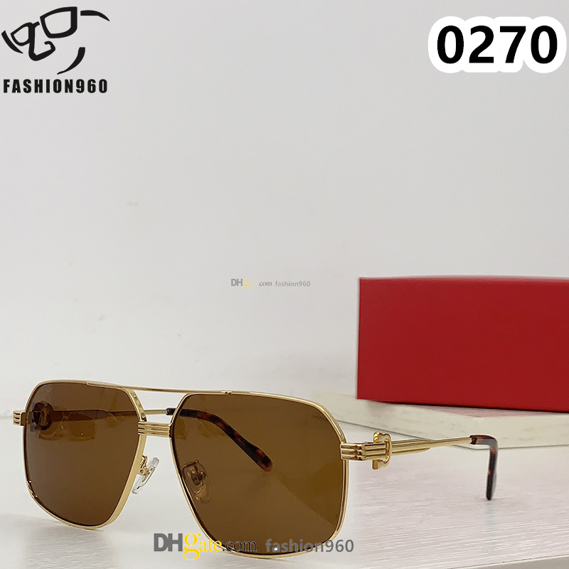 Classic Mens designer Luxury sunglasses for Women Retro Full Frame Designers Double Beam Travel Metal Leopard Head Sun Glasses lunette Oculos De Sol