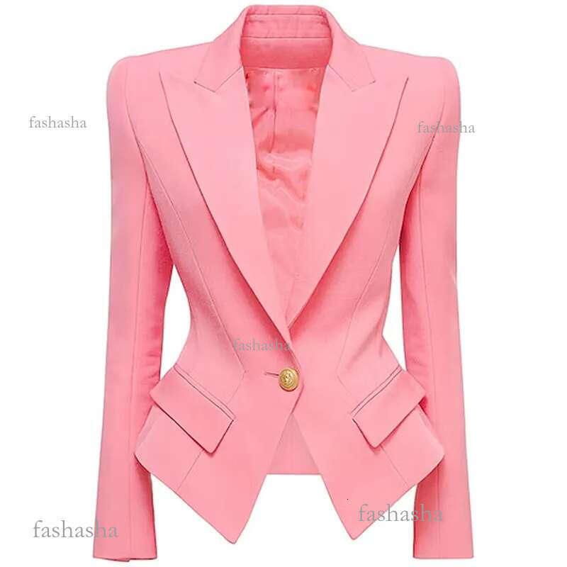 402 XXL 2024 Milan Runway Spring Womens Outwear Long Sleeve Lapel Neck Coat Button Fashion Clothes Wom