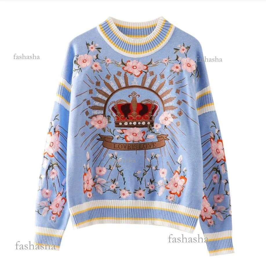 803 2021 Runway Spring Summer Brand Same Style Sweater Long Sleeve Crew Neck Pullover Fashion Clothes High Quality Women