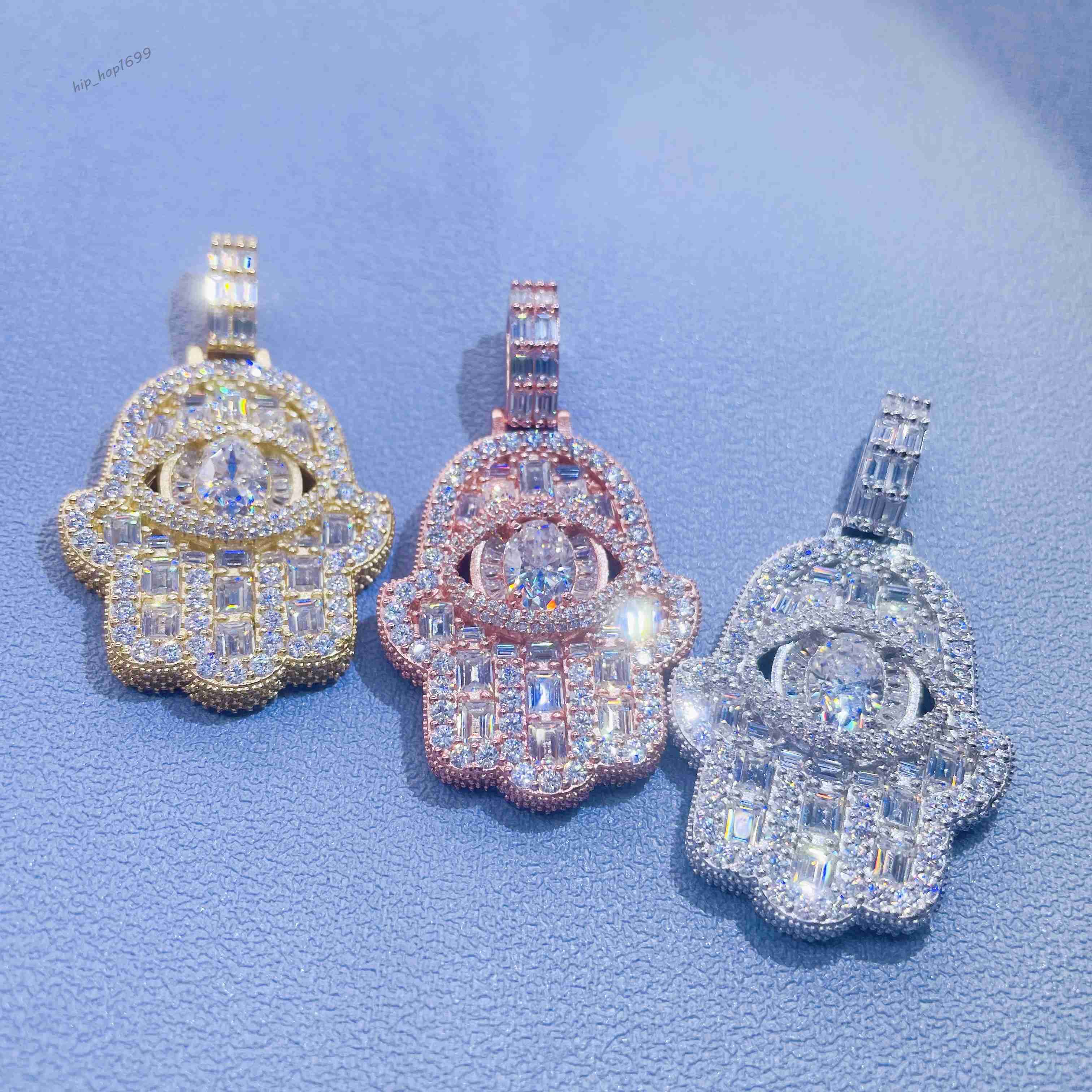 Custom Fashion 925 Sterling Silver Necklace Set Pendant GRA Moissanite Jewelry Pass Diamond Tester