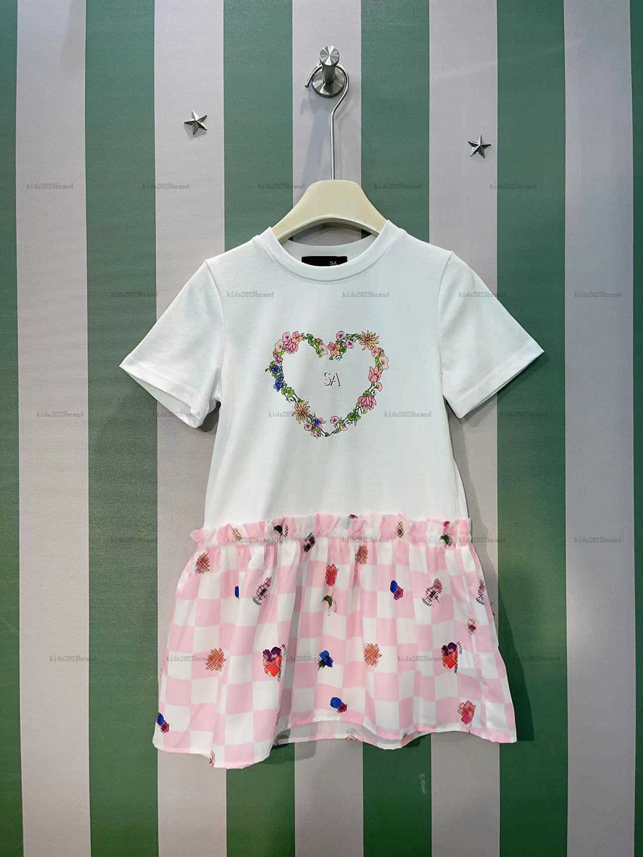 filles robe épissage design princesse robe enfants vêtements de créateurs de créateurs de fête d'été
