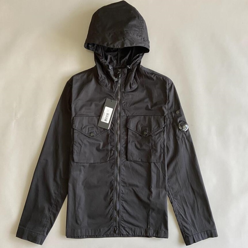 Gabardine – surchemise à capuche avec fermeture éclair complète, en Nylon, manteau décontracté, veste d'extérieur, noir, bleu, taille M-XXL