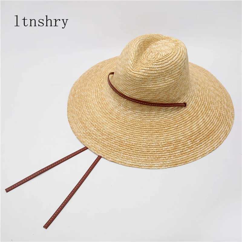 2021 Summer womens Big Ribbon Sun Hat Style Vintage Design Wide side Straw Hat Solid Color Anti-UV Holiday Beach Hat W250307