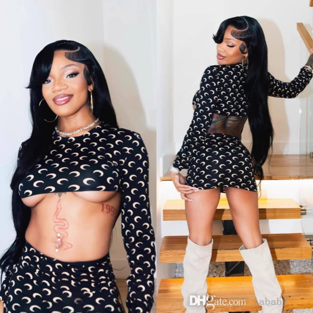 Womens Sexy Skirt Set 2025 Spring Summer Two 2 Piece Sets Fashion Printed Long Sleeve Crop Top T-shirt And Mini Skirts Suit Outfits