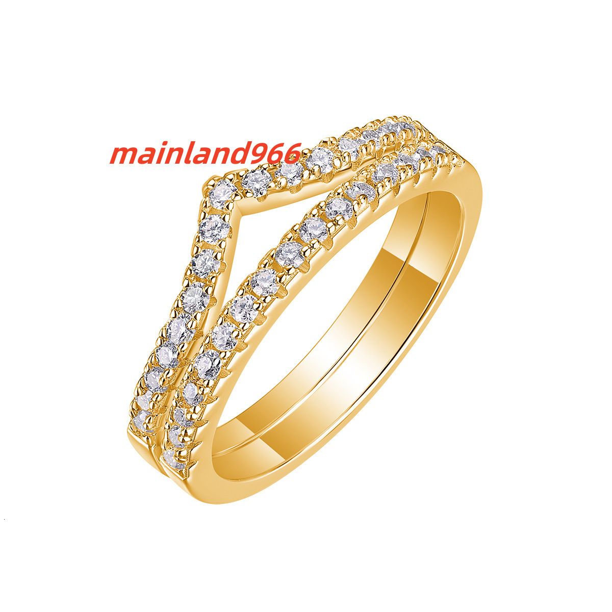 Factory Wholesale Moissanite Diamond 925 Sterling Silver Rings 18K Yellow Gold Plated D Color VVs Moissanite Rings