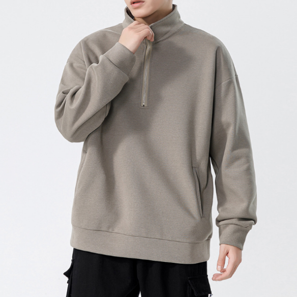 205 Turtleneck Sweatshirt for Men Autumn and Winter Thickened Loose Trendy Solid