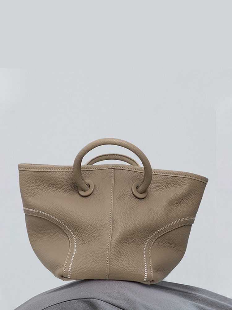 L06 Versatile Women's Casual Leather Handbag - Comfortable and Elegant Basket Style
