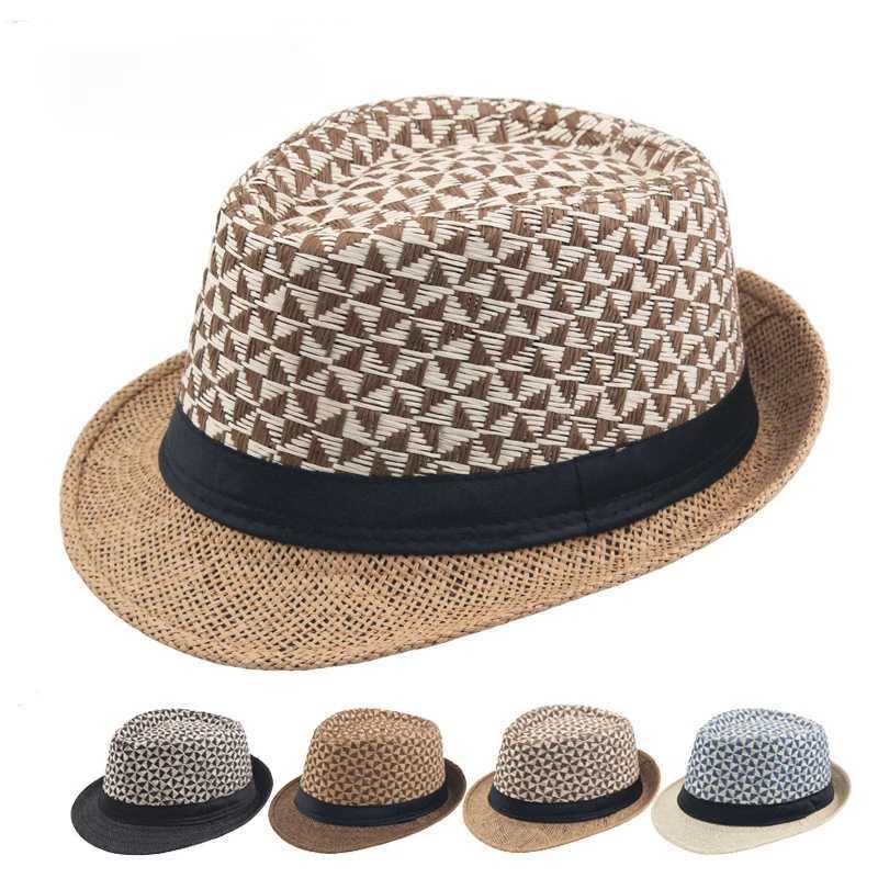 Mens Fedoras Summer Straw Hats Straw Paper Woven Top Hats Outdoor Sun hats Selling Curly Jazz Hats Panama Cap W250307