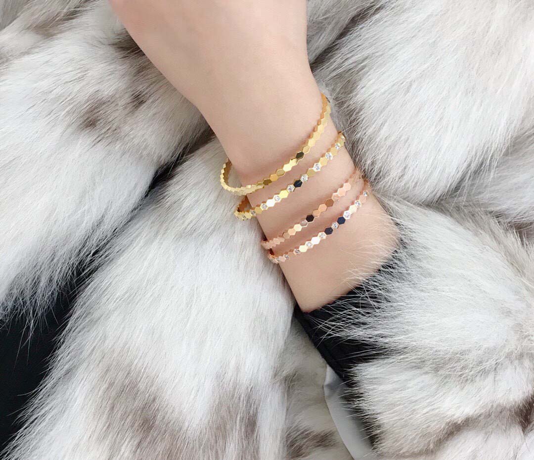 2026 Luxury quality charm punk band bangle with diamond in two colors plated have stamp PS6241A