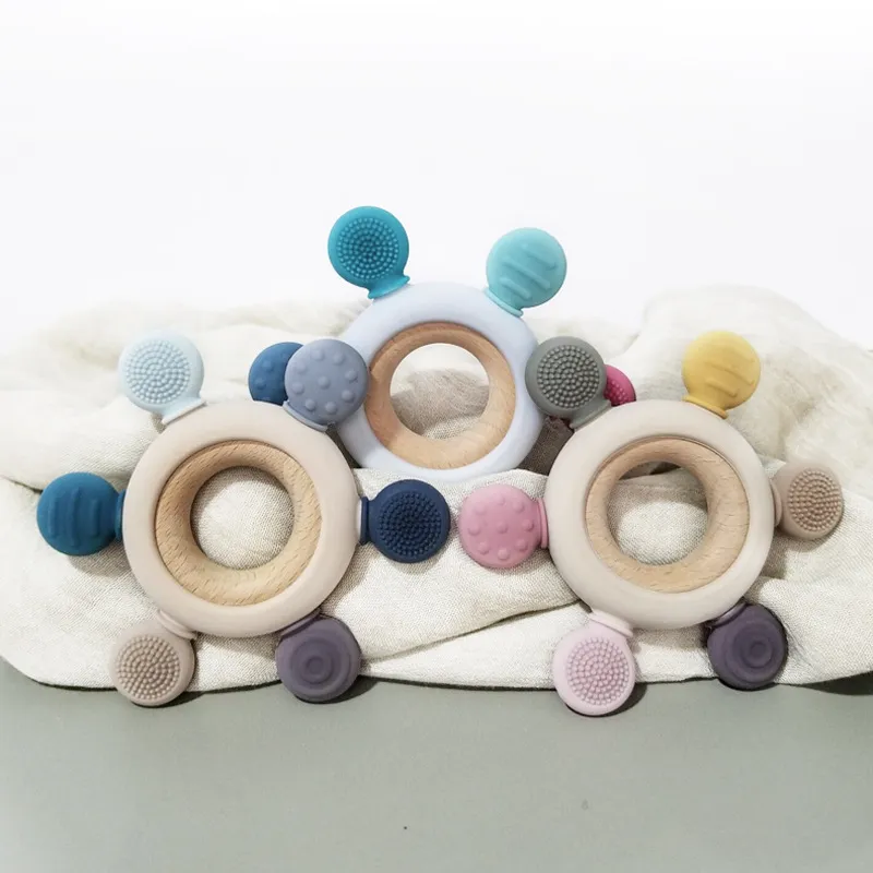 Baby Food Grade Silicone Grinding Rod For Baby Food Six Finger Silicone Boat Rudder Teething Gel For Mother And Baby Products LL
