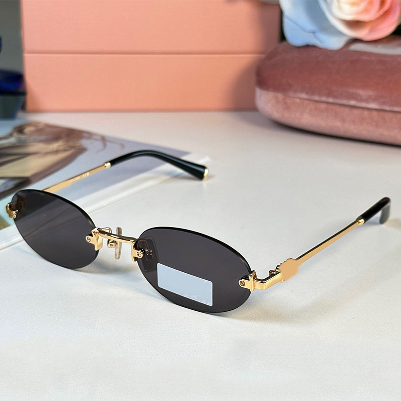 Retro Small Oval Sunglasses Designer Mens and Womens Rimless glasses A54S Fashion Borderless High Quality HOT SALE Fishing Radiation Protection glas