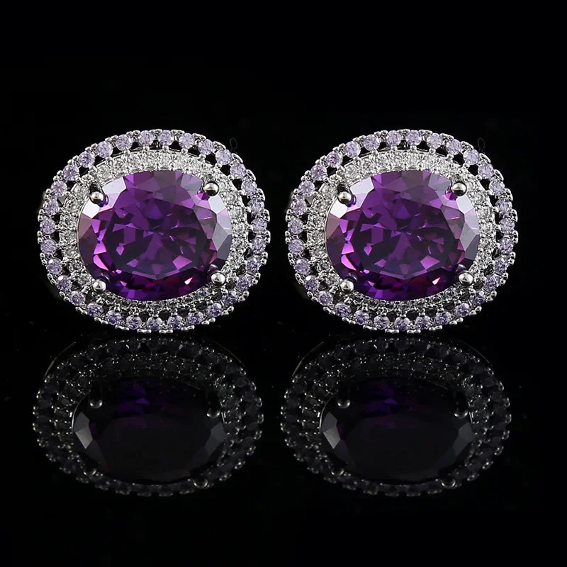 French Cufflinks Mens Wedding Zircon Rhinestones Cuff Links High-end Business Banquet Suits Shirts Accessories Buttons 250227