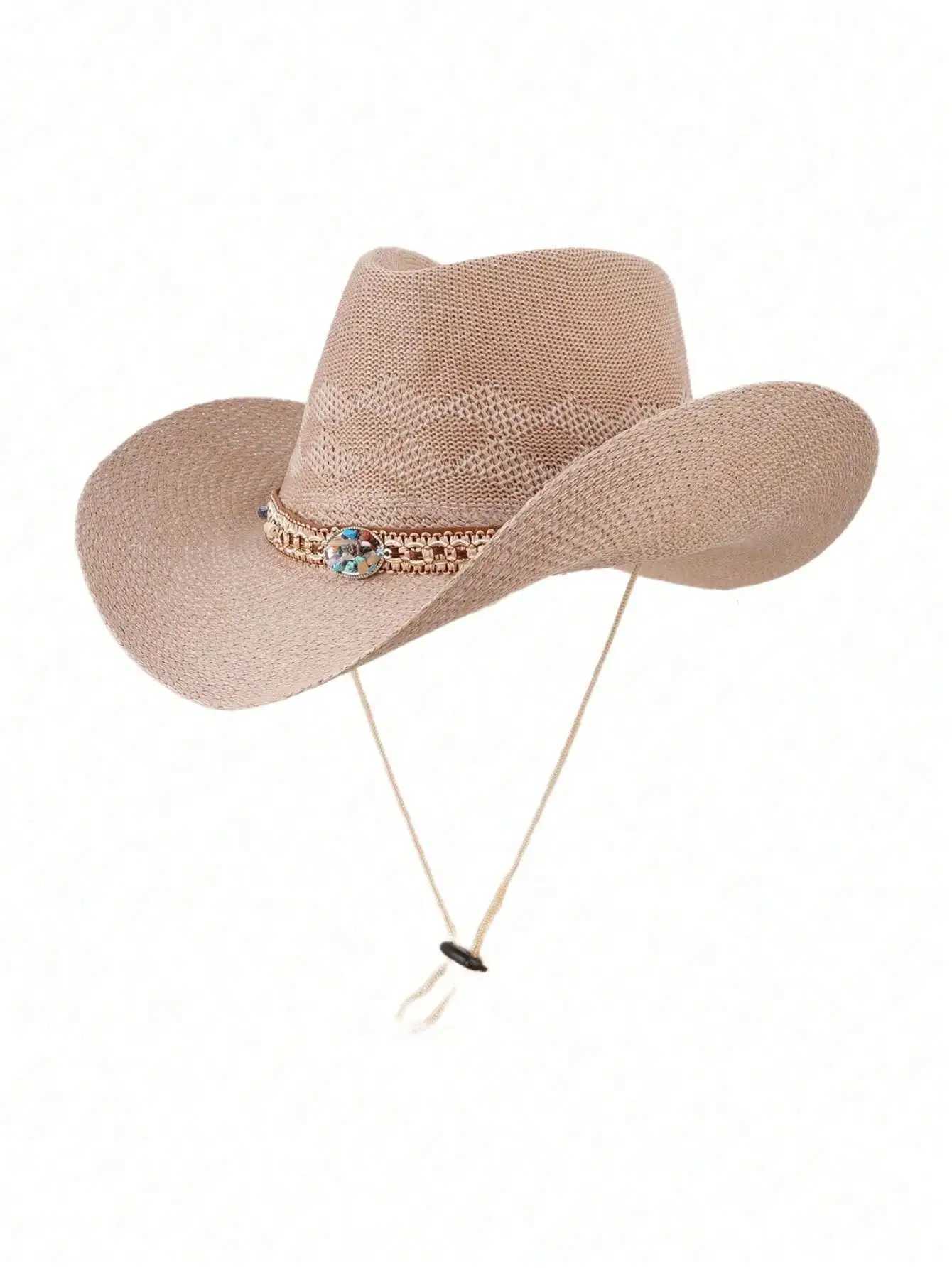 Knitted mens and womens top hats jazz aged Western cowboy hats fashionable breathable hats for spring and summer W250307