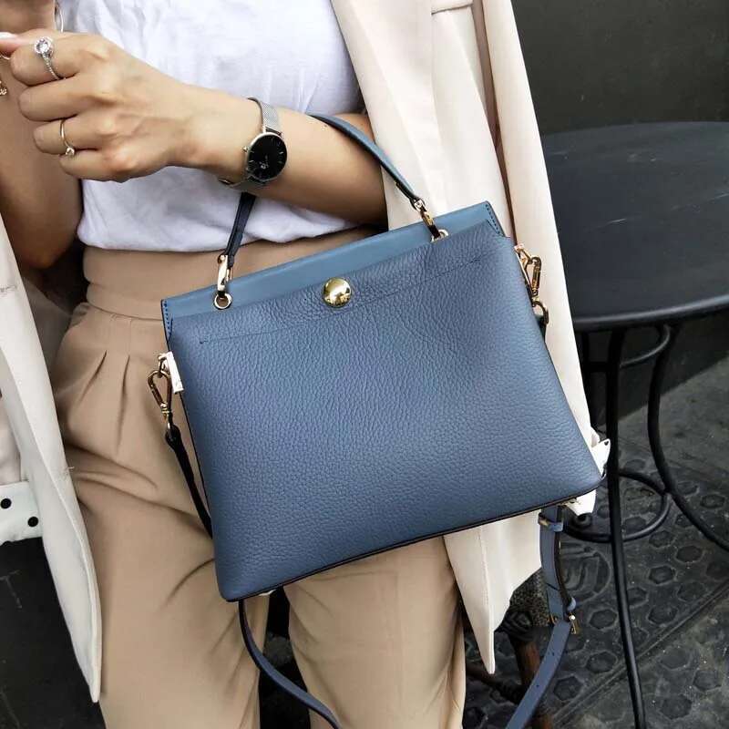 2024 High Quality Patchwork Tote Bags Cowhide Leather Women Handbag Ladies Satchels Girl Shoulder Crossbody Bag Large