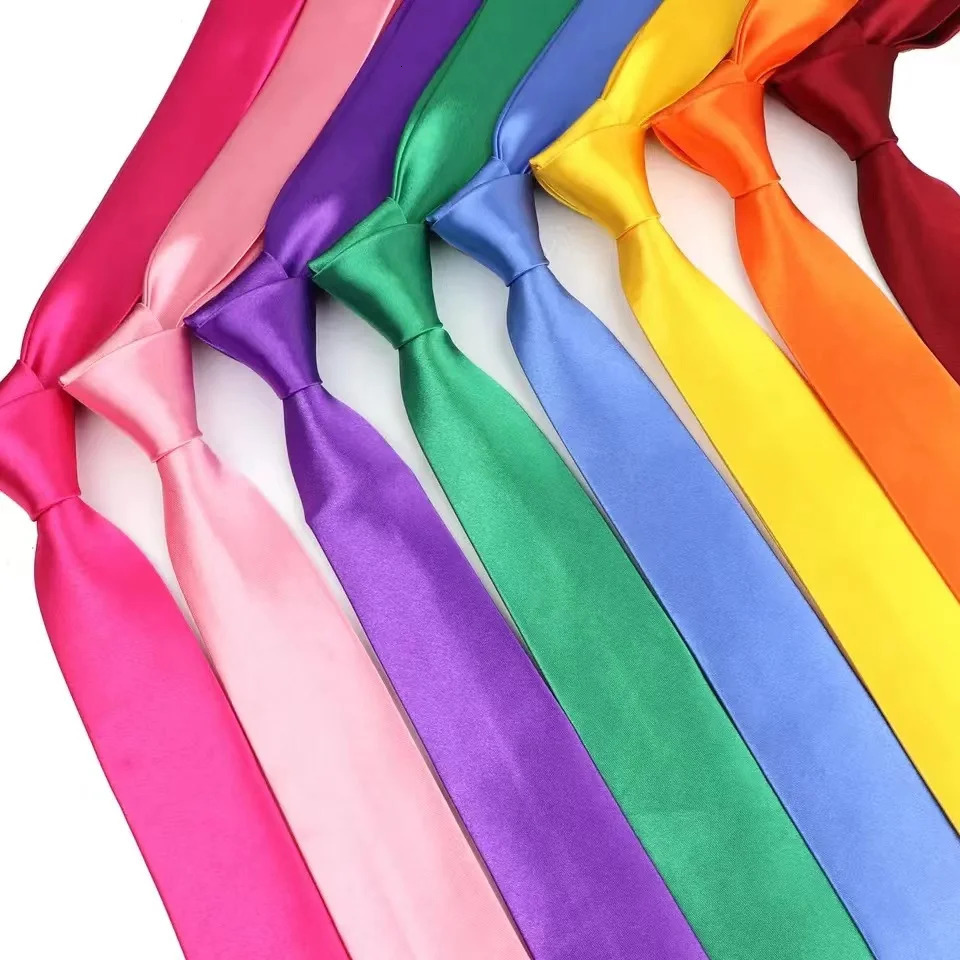 Fashion Accessories 10/12Pcs Tie For Men Wholesale 28 Solid Colors Slim Necktie Polyester Satin Cravat neckerchief Formal Party Ties Fashion Daily A