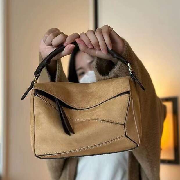2024 Luo Family Autumn/Winter New Vintage Geometry Matte Leather Versatile Single Handheld Cross Shoulder Bag Trendy X250414