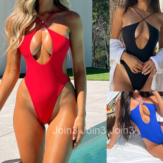 New Bikini Swimsuit Womens One Piece Solid Color Fashion Multi Color Bikini Swimsuit