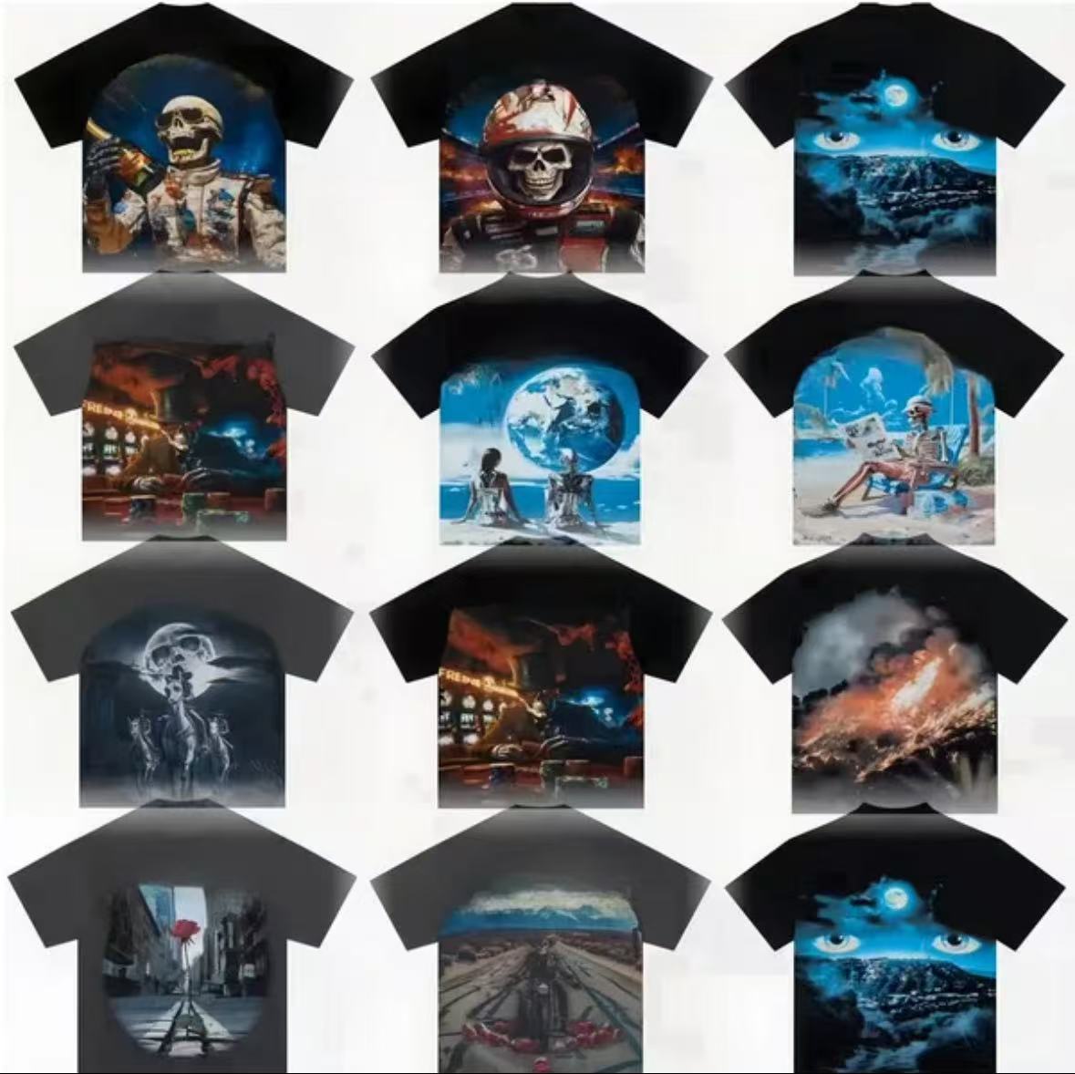 designer shirt mens shirts graphic tee tshirt crew neck 100% cotton oversized short sleeve streetwear black loose fitting shirts for men clothing to