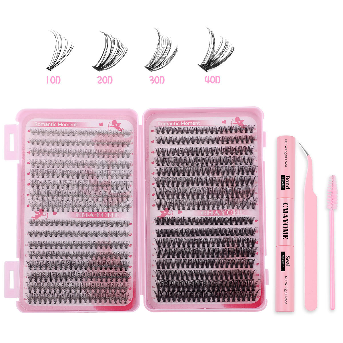DIY False Eyelashes 640Pcs Individual Eyelashes Thick Fluffy Cluster Lash Extension Kit with Lashes Bond & Seal Segmented Eyelash Extensions DHL-image-1047934376