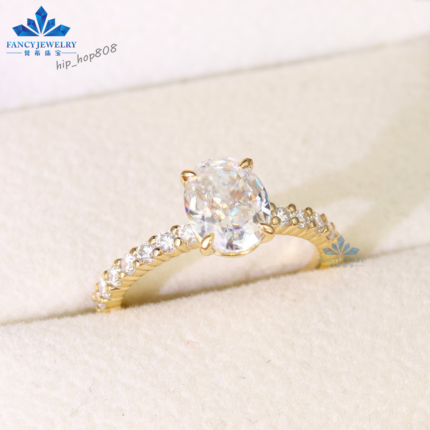 HPHT/CVD 1CT Solitaire Oval Diamond Engagement Ring with IGI Certificate 14K 18K Gold Marriage Ring Lab Diamond